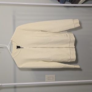 H&M mens white zip up sweater